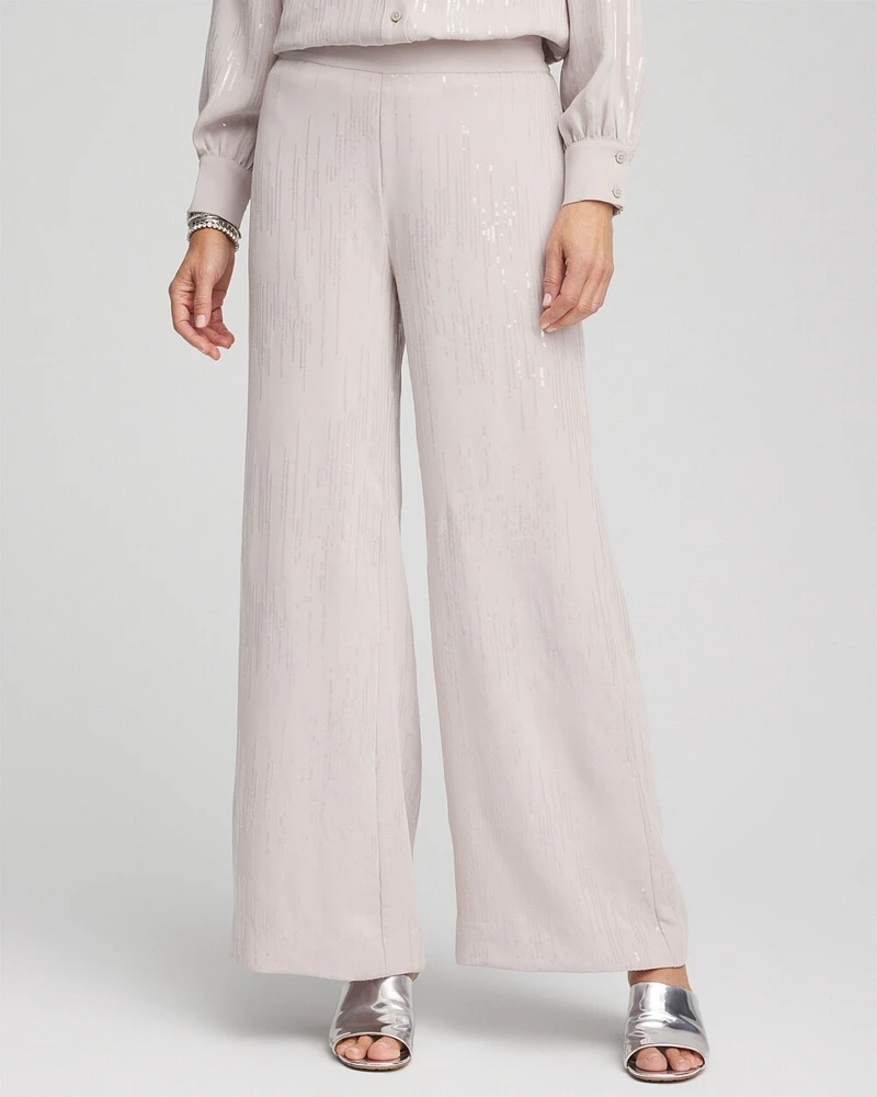 Petite Sequin Wide Leg Pant
