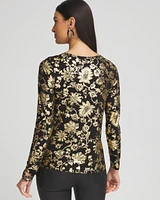 Touch of Cool\u2122 Foiled Floral Layering Tee