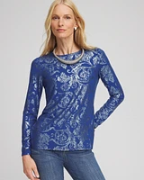 Touch of Cool\u2122 Foil Swirl Layering Tee