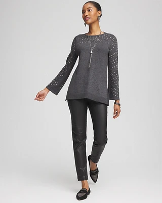 Studded Crewneck Sweater Tunic