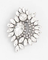 Rhinestone Hematite Brooch