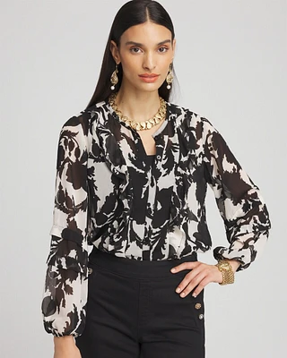 Paisley Ruffles Crinkle Blouse