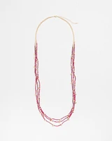 Red Bead Multistrand Necklace