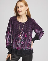 Paisley Crinkle Long Sleeve Top