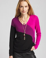 Colorblock V-neck Pullover Sweater