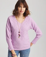 V-Neck Cable-knit Pullover Sweater