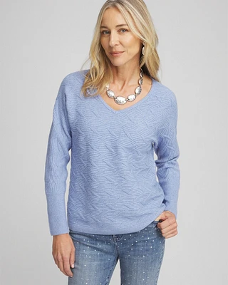 V-Neck Cable-knit Pullover Sweater