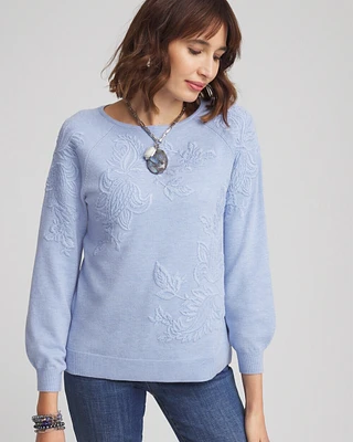 Embroidered Boatneck Sweater