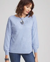 Embroidered Boatneck Sweater