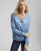 Foil V-Neck Relaxed Pullover Sweater