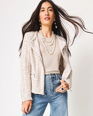 Tweed Moto Cardigan