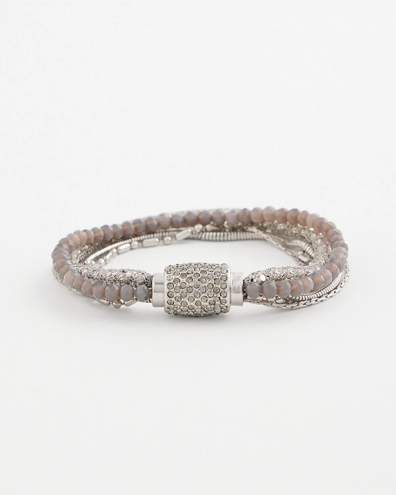 Neutral Multi Strand Pav\u00E9 Bracelet