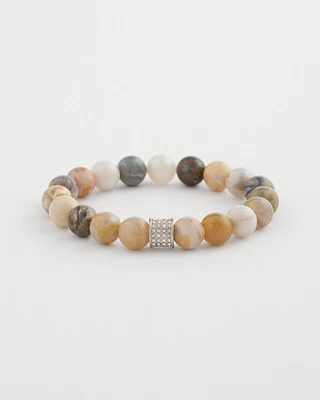 Neutral Beaded Stretch Bracelet