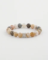 Neutral Beaded Stretch Bracelet