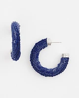 No Droop\u2122 Navy Sequin Huggie Earrings