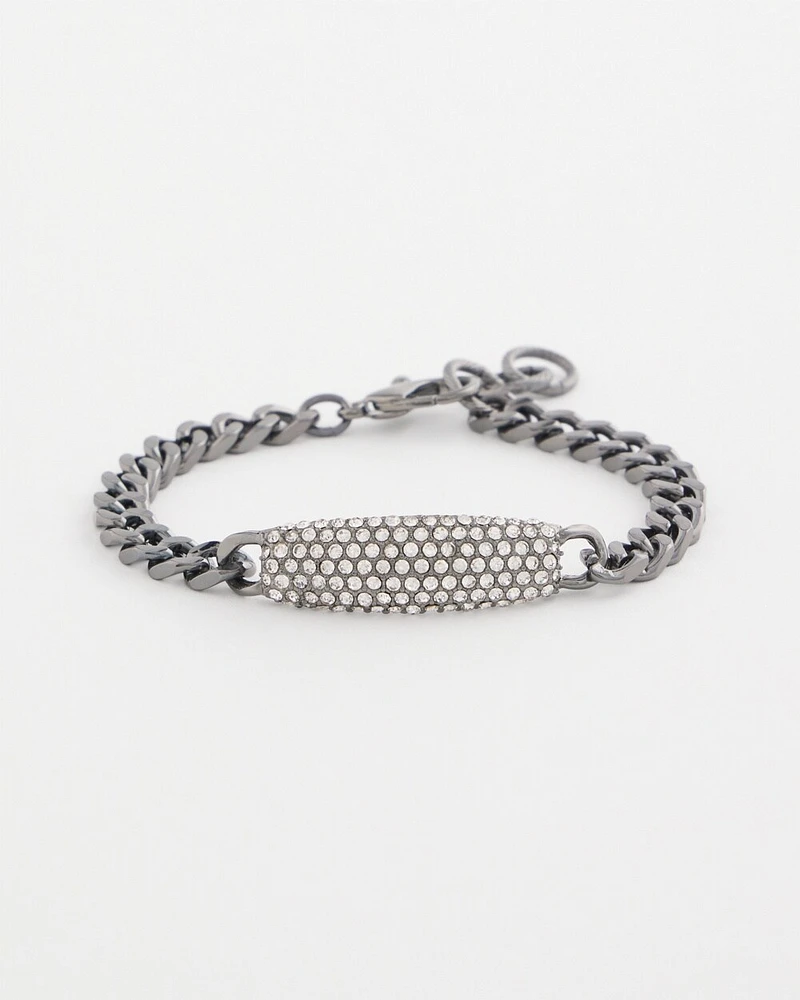 Hematite Pav\u00E9 Bar Bracelet