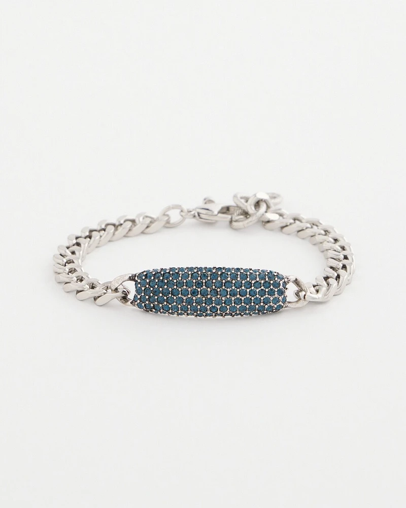 Blue Pav\u00E9 Bar Bracelet