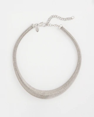 Silver Coil Statement Necklace