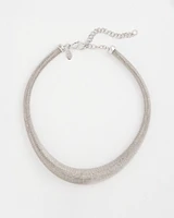 Silver Coil Statement Choker Necklace