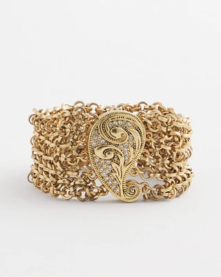 Gold Tone Paisley Bracelet