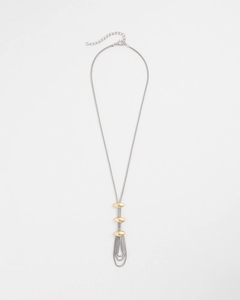 Mixed-Metal Chain Pendant Necklace