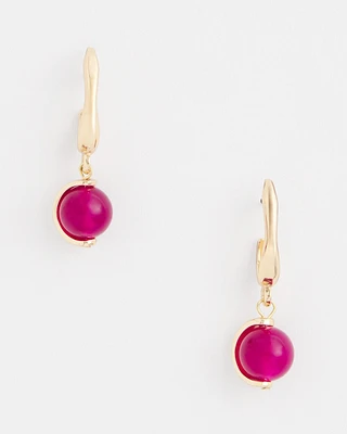 No Droop\u2122 Purple Beaded Drop Earrings