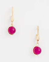 No Droop\u2122 Purple Beaded Drop Earrings