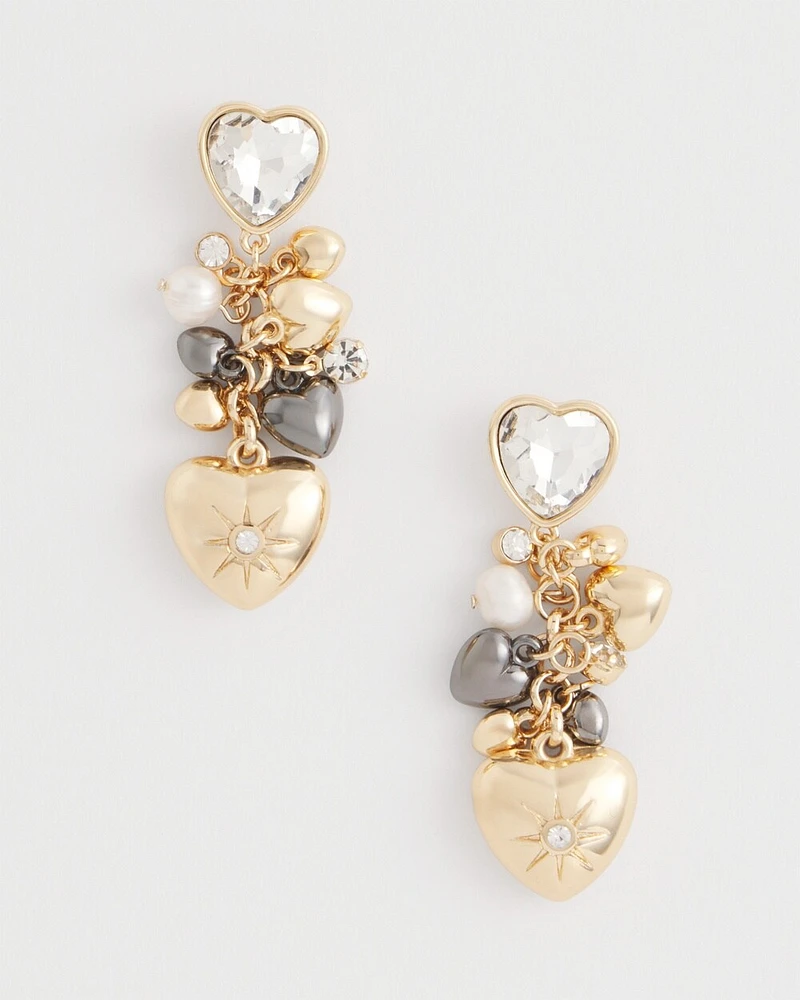 No Droop\u2122Heart Charm Earrings