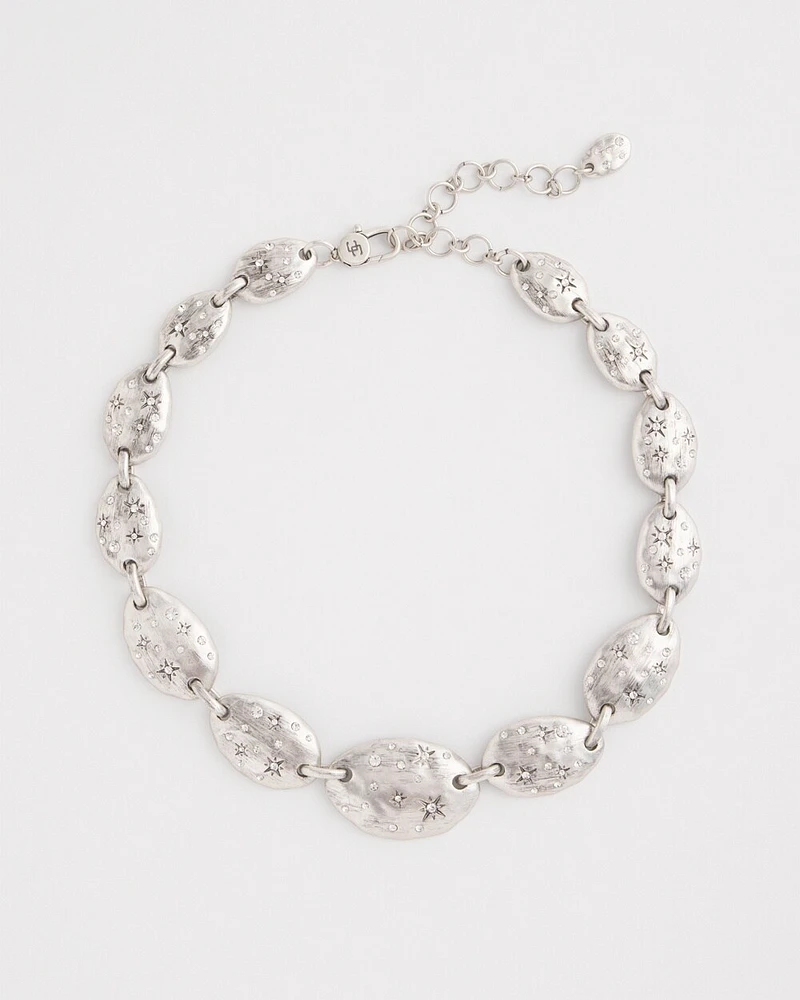 Silver Tone Starry Collar Necklace