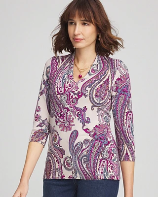 Touch of Cool\u2122 Paisley 3/4 Sleeve Tee