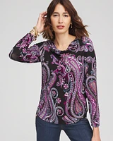 Touch of Cool\u2122 Paisley Cowl Neck Tee