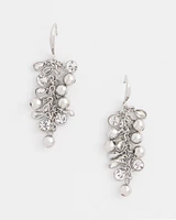 No Droop\u2122 Silver Tone Cluster Earrings