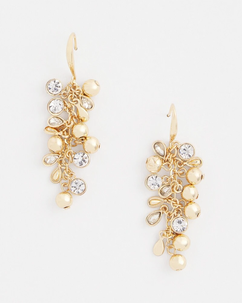 No Droop\u2122 Gold Tone Cluster Earrings