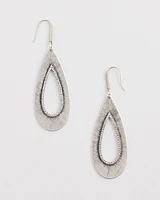 No Droop\u2122 Silver Tone Teardrop Earrings