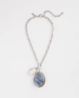 Faux Opal Pendant Necklace