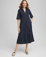 Stretch Denim Maxi Dress