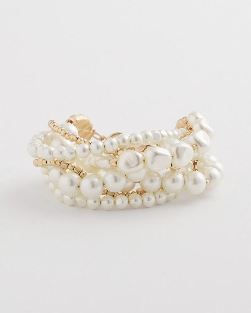 Multi Strand Faux Pearl Bracelet