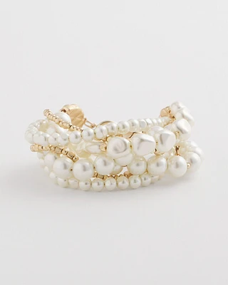 Multi Strand Faux Pearl Bracelet