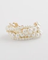 Multi Strand Faux Pearl Bracelet