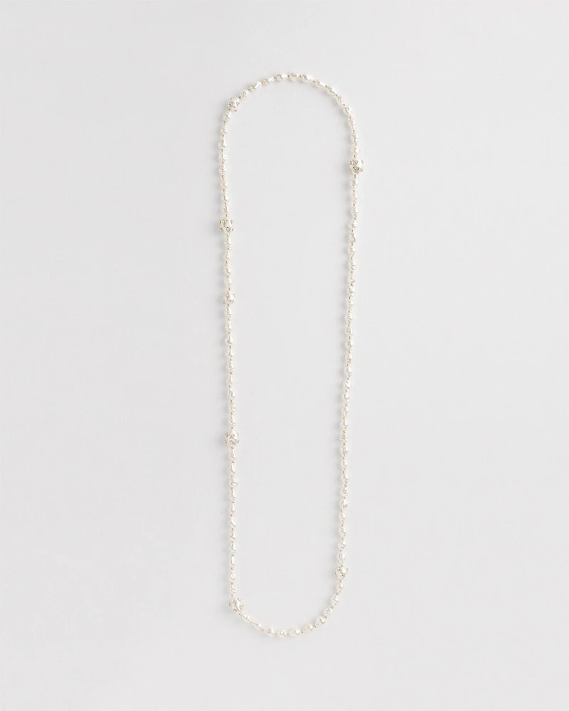 Long Faux Pearl Necklace