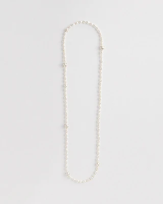 Long Faux Pearl Necklace