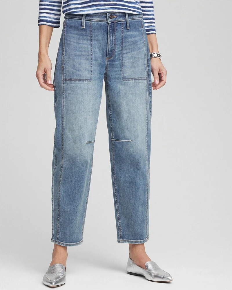 Petite Utility Tapered Jeans