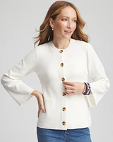 Faux Horn Button-Up Cardigan