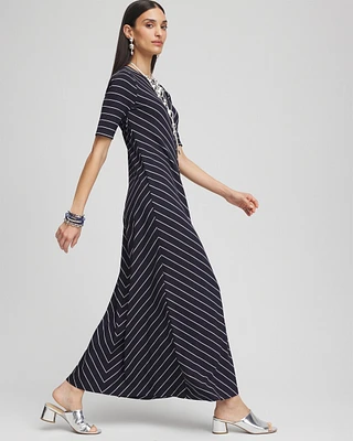 Petite Striped Ponte\u2122 Maxi Dress