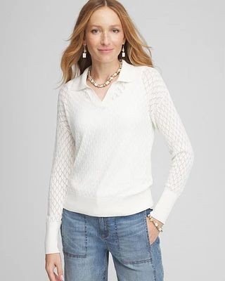 Collared V-Neck Pullover Sweater