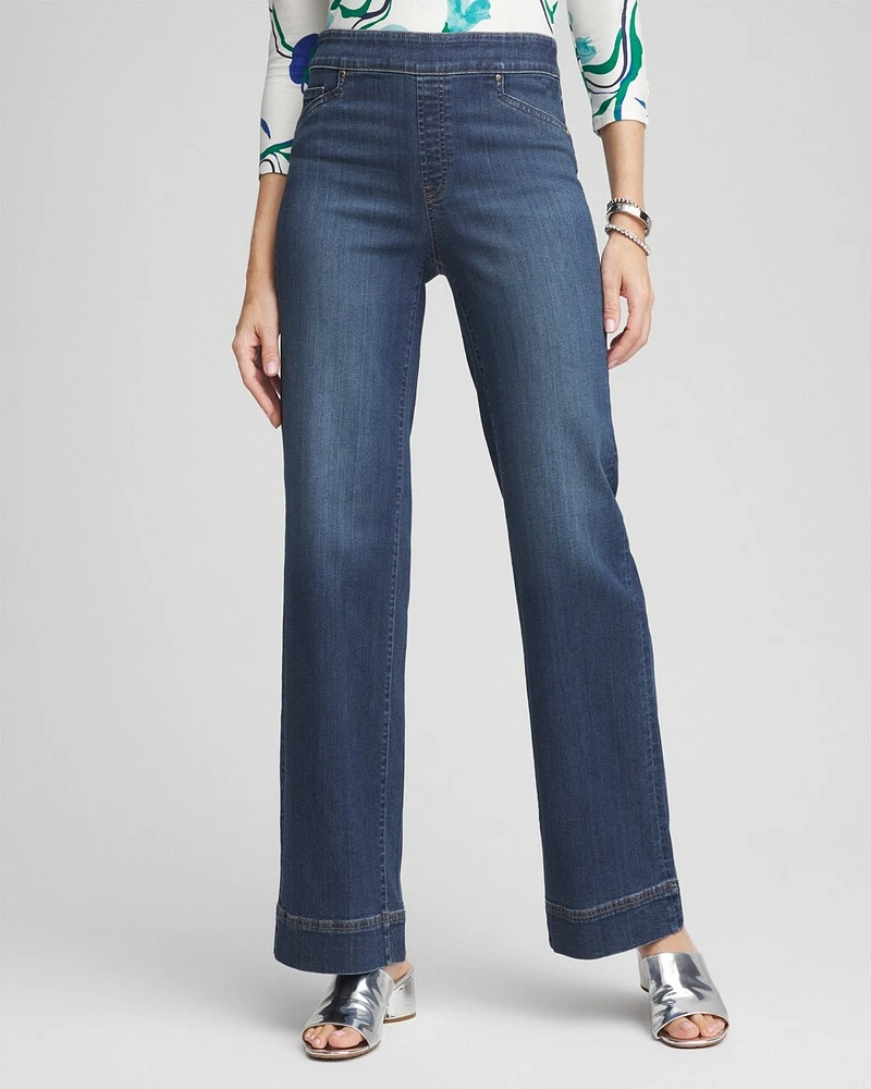 Pull-On Relaxed Cuffed Jeans