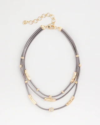 Mixed Metal Triple Strand Necklace