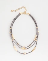 Mixed Metal Triple Strand Necklace