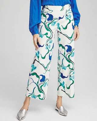 Brigitte\u2122 Floral Wide-Leg Cropped Pants