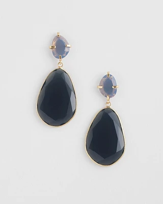 Blue Gem Teardrop Earrings